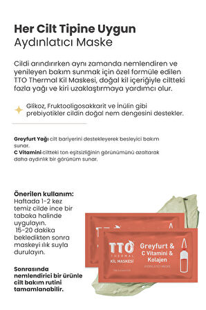 TTO THERMAL Ananas Ve Nar Çekirdeği Yağ İçeren Kil Maskesi 