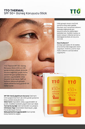 TTO 3’lü Hediyeli Güneş Bakım Seti – SPF 50 Güneş Kremi + Stick + Güneş Sonrası Losyon