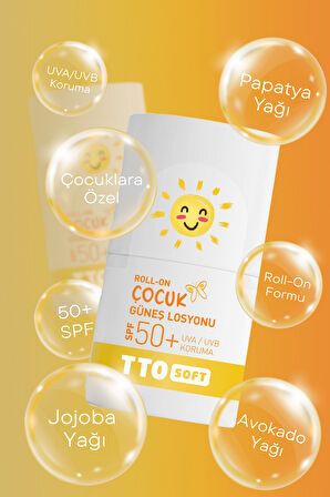 TTO Soft Roll-on Çocuk Güneş Losyonu 50+SPF 