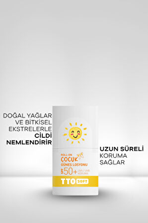 TTO Soft Roll-on Çocuk Güneş Losyonu 50+SPF 
