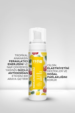 TTO-X Nemlendiricili Duş Köpüğü Ananas&Nar Çekirdeği Yağı 200ml