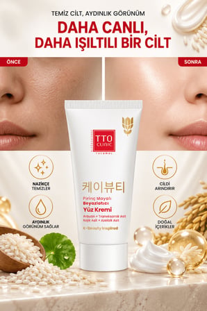 Yüz Kremi Aydınlatıcı 50 ml Pirinç Mayası Niacinamide Clinic Kore Serisi Cilt Bakımı