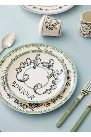 The Mia Bonjour 6'lı New Bone China Porselen Pasta Tabağı Seti 21 cm Renkli