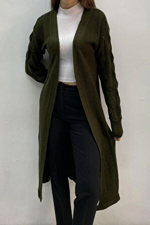 BAYAN UZUN LUPEN DESENLİ CEKET