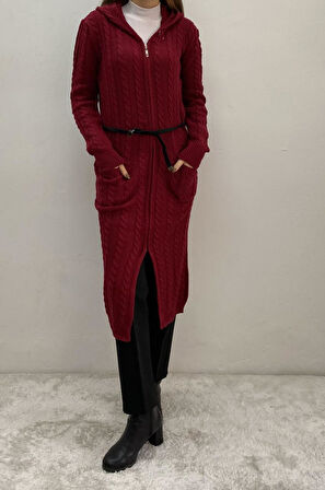 BAYAN UZUN SELANİK DESEN CEKET