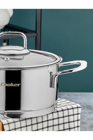Cooker Bomonti 16 cm 2 Litre İndüksiyon Uyumlu Paslanmaz Çelik Derin Tencere CKR3191