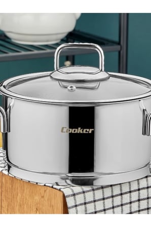 Cooker Bomonti 16 cm 2 Litre İndüksiyon Uyumlu Paslanmaz Çelik Derin Tencere CKR3191