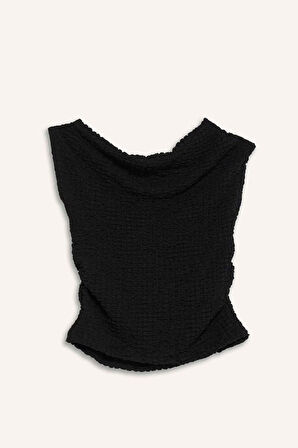 Slim Fit Dar Kesim Tek Omuzlu Bürümcük Bluz
