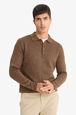 Standart Fit Polo Yaka Triko Kazak
