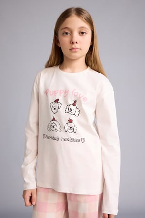 DeFacto %100 Pamuklu 2'li Pijama Takımı Kız Çocuk H0102A826SPER103