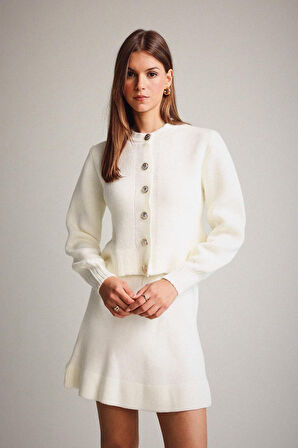 Bisiklet Yaka Düğmeli Triko Hırka