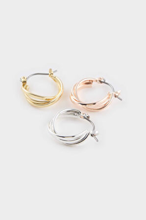 Kadın 3'lü Halka Küpe