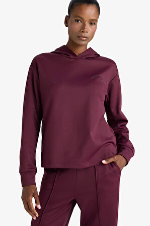 DeFactoFit Standart Fit Kapüşonlu Baskılı Sporcu Sweatshirt