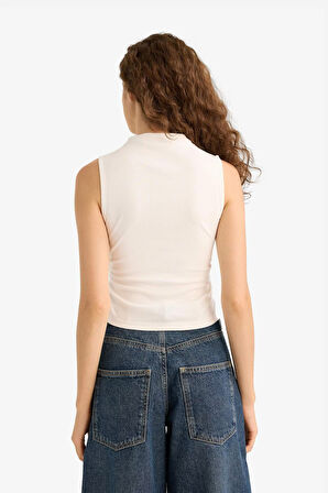 Fitted Yarım Balıkçı Yaka Ribana Atlet