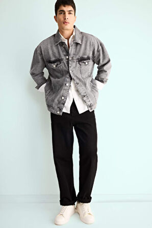 %100 Pamuk Baggy Fit Geniş Paça Jean Pantolon