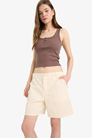 DeFacto Coool Fitted Düğmeli Yaka Fitilli Kaşkorse Atlet F0001AX25SMBN334