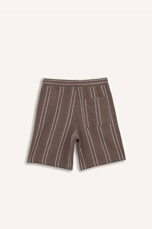 Regular Fit Jakarlı Bermuda