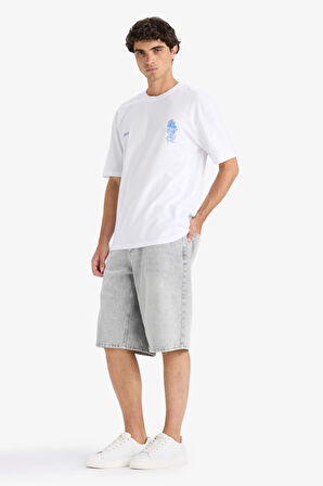 Baggy Fit Jean Bermuda Şort