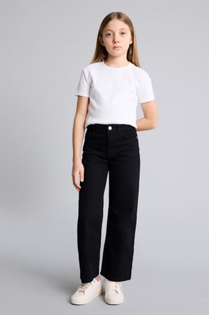 DeFacto %100 Pamuk 90's Wıde Leg İspanyol Paça Gabardin Pantolon Kız Çocuk G0603A826SPBK27