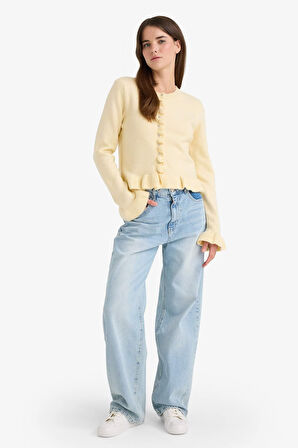 Regular Fit Bisiklet Yaka Triko Hırka