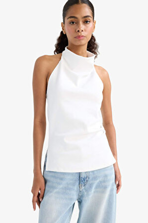 Slim Fit Dar Kesim Halter Yaka Atlet