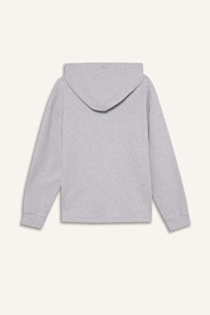 Relax Fit Kapüşonlu Baskılı Sweatshirt