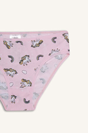 Kız Çocuk Desenli 3'lü Slip Külot