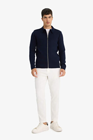 Standart Fit Polo Yaka Triko Hırka