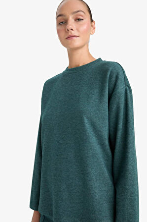 Relax Fit Bisiklet Yaka Sweatshirt