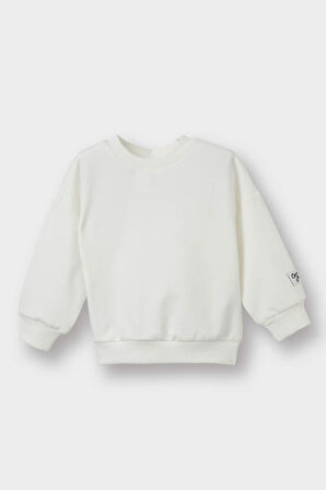 Erkek Bebek 2'li Takım Basic Düz Sweatshirt Fitilli Kadife Salopet