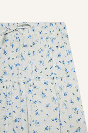 Coool Desenli Yüksek Bel Penye Astar Krinkıl Viskon Mini Etek