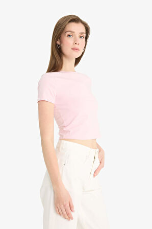 DeFacto Slim Fit Dar Kesim Bisiklet Yaka Basic Düz Kısa Kollu Tişört F3535AX25SMPN441