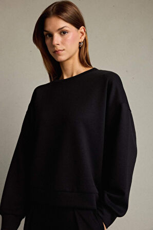 Bisiklet Yaka Modal Sweatshirt