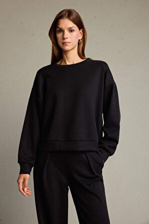 Bisiklet Yaka Modal Sweatshirt