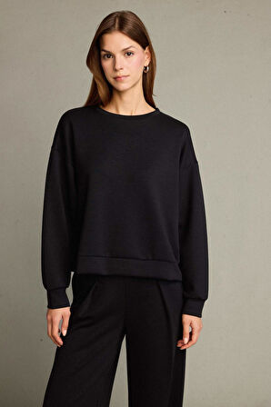 Bisiklet Yaka Modal Sweatshirt