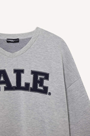 Coool Yale University Oversize Geniş Kalıp Bisiklet Yaka Sweatshirt