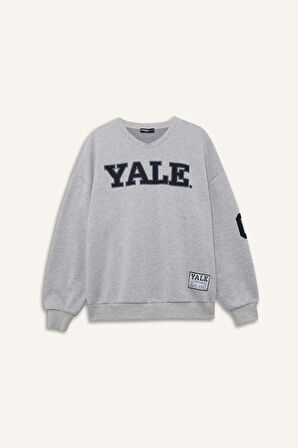Coool Yale University Oversize Geniş Kalıp Bisiklet Yaka Sweatshirt