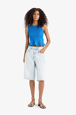 Slim Fit Dar Kesim Bisiklet Yaka Bürümcük Atlet