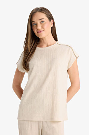 DeFacto Bisiklet Yaka Bürümcük Kısa Kollu Tişört F6300AX25HSER37