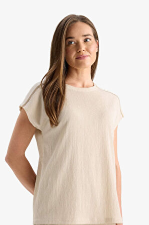 DeFacto Bisiklet Yaka Bürümcük Kısa Kollu Tişört F6300AX25HSER37