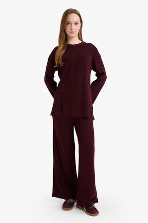 DeFacto Loose Fit Bisiklet Yaka Triko Kazak Tunik G7241AX25CWBR457