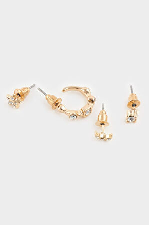 Kadın 8'li Gold Küpe