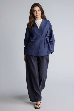 Regular Fıt Keten Karışımlı Uzun Kollu Tunik H0278AX26SPNV31