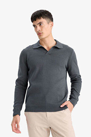 Standart Fit Polo Yaka Triko Kazak
