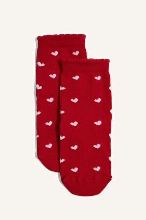 Kız Bebek Yılbaşı Temalı Dikişsiz 2'li Pamuklu Uzun Çorap