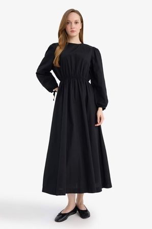 %100 Pamuk Regular Fıt Poplin Midi Elbise G9814AX26SPBK81