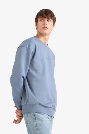 DeFacto Boxy Fit Bisiklet Yaka İçi Yumuşak Tüylü Baskılı Sweatshirt X8282AZ25AUGR171