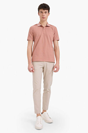 DeFacto Regular Fit Polo Yaka Kısa Kollu Dokulu Waffle Tişört D7652AX25SPBR496