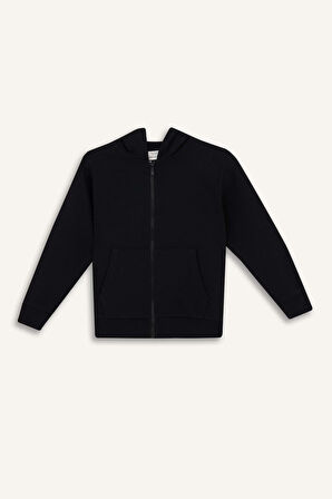 Erkek Çocuk Kapüşonlu Fermuarlı Sweatshirt