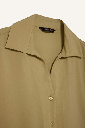 Oversize Geniş Kalıp Modal Uzun Kollu Gömlek